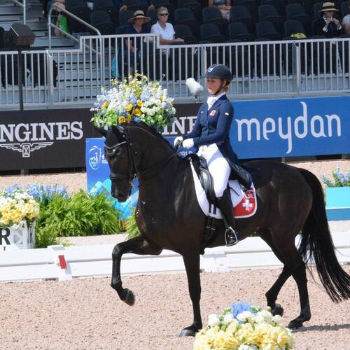 Estelle Wettstein und West Side Story vertreten die Schweizer Farben an den Olympischen Spielen von Tokio in der Pferdesportdisziplin Dressur